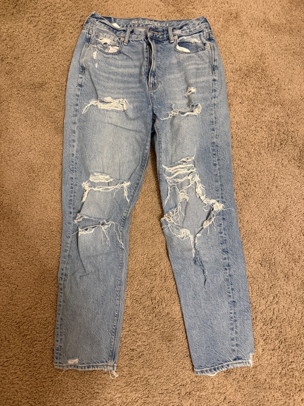 AE Straight Leg Ripped Jeans